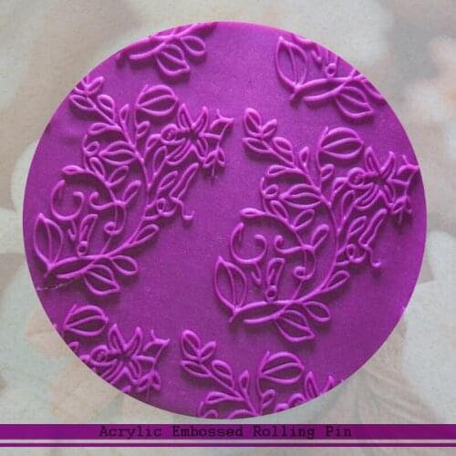 1 Piece Flower Pattern Textured Roll Pins Kitchen Accessories Cake Decorating Kitchen Tools Party Supplies