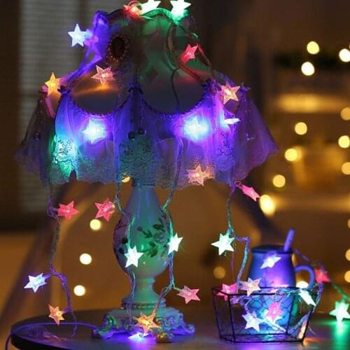 100pcs/lot Star LED Lantern String Lamp Warm White Multi Color Lighting Bedroom Window Christmas Decorative Lamp Wholesale