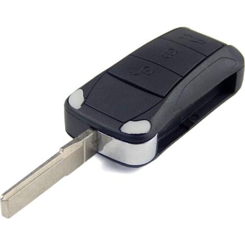 3 Button Folding Key Car Fob Remote Uncut Blade Car Key Shell Case Fob Replacement Car Cover Protection Fit For Porsche Cayenne