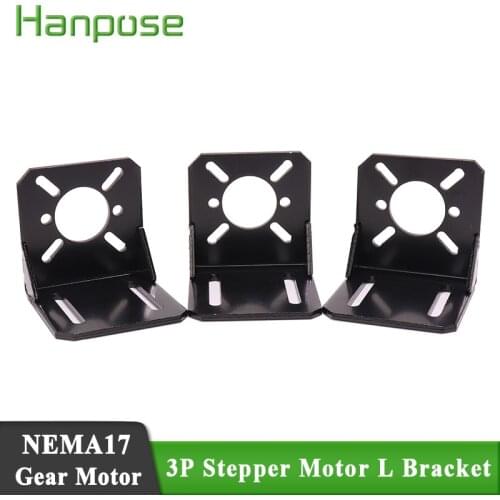 3pcs Nema17 stepper motor Reduction 775 gear motor for Hobby CNC and 3D Printer DIY toy mount L bracket 42 mounting bracket