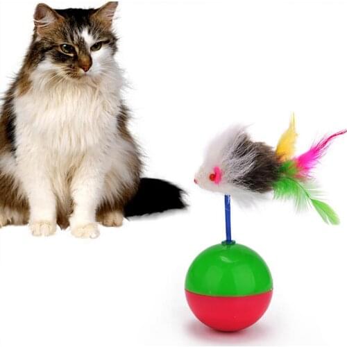 40% Hot Sales!!! Funny Mini Mouse Tumbler Plastic Ball Pet Kitten Cat Playing Toy Training Gift