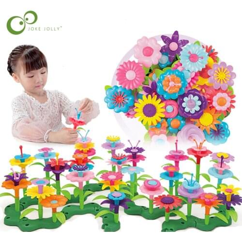 46pcs/set DIY Girls Pop Beads Flowers Interconnecting Blocks Toys Dream Garden Series Bricks Educational Toys For Children ZXH