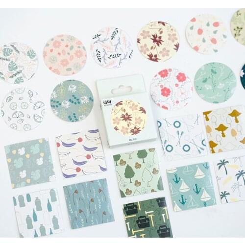50 Pcs/Set Japanese Flower Pattern Mini Sticker Mobile Decorative Stickers Scrapbooking DIY Craft Stickers