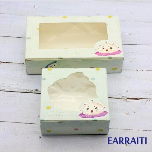 50PCS Gift Box Window Kids Birthday Home Party Favors Candy Cookies Baking Food Cup Cake Macaron Paper Packing Boxes Cardboard