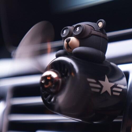 Car Air Freshener Pilot Rotating Propeller Air Outlet Fragrance Flavoring Little Bear Pilot Auto Perfume Decoration Accessories