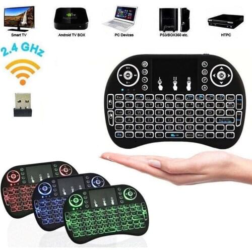 I8 Mini Wireless Keyboard 2.4GHz 3 Color Touchpad Handheld For Android TV BOX Laptop Backlit