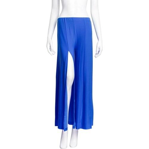 Ladies Belly dance costume dancing wear belly dancing trousers Sexy single split belly dance pants side split dancing long pants