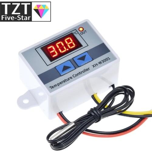 TZT 10A 12V 24V 220VAC Digital LED Temperature Controller XH-W3001 for Arduino Cooling Heating Switch Thermostat NTC Sensor