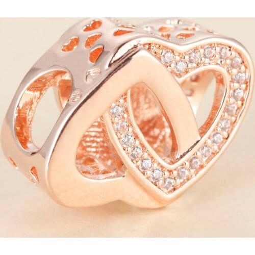 DIY Jewelry Making Entwined Love Charms For 925 Silver Bracelets For Woman Beads For Jewelry Making Rose Gold Charm