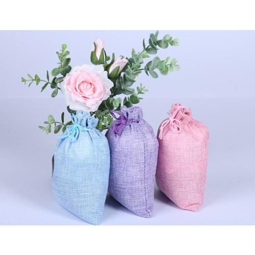 10Pcs Drawstring Natural Burlap Bag Jute Gift Bags Multi Size Jewelry Packaging Wedding Bags with Candy Bag Can Custom Logo