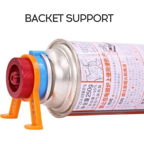 Gas Tank Converter with Support Auto-off Long Gas Cylinder Adapter Outdoor Camping Stove Connector