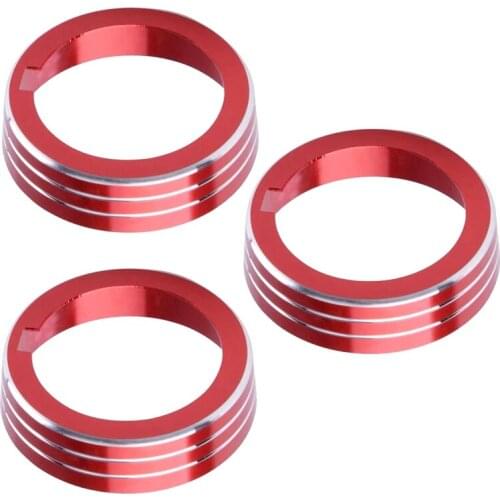 Red Car Aluminum Alloy Audio Air Conditioner Knob Switch Button Cover Decoration for Golf 7 MK7 2016-2019