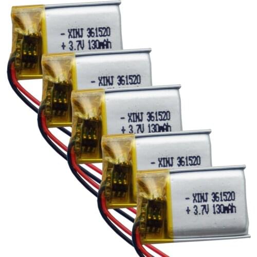 XINJ 3.7V 130mAh Polymer Li Lithium Battery Lipo cell 361520 For Mp3 Mp4 Headphones Bluetooth Earphone Speaker Smart Watch
