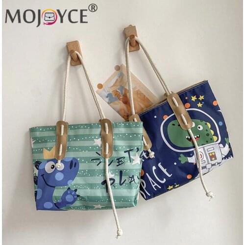 Cute Women Canvas Cartoon Print Shoulder Bag Ladies Casual Large Shopping Bags