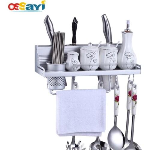 Multifunction Kitchen Storage Racks Shelf Metal Wall-mounted Utensils Hanging Hooks Knife Blocks Bottles Jars Organizer Holder