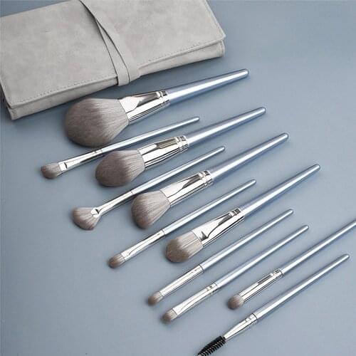 Silver 14Pcs Makeup Brushes Tool Set Cosmetic Powder Eye Shadow Foundation Blush Blending Make Up Brush With Bag Drop Shipping