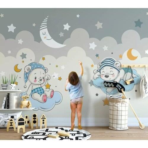 Bacal Customized modern fashion stereo wallpaper elephant riding bicycle cloud children room background wall papers home decor