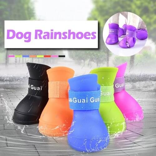 Waterproof Dog Shoes Rain Shoes for Dogs Anti-Slip Boots for Dogs Rubber Boots for Chihuahua York French Bulldog Pet Accessories