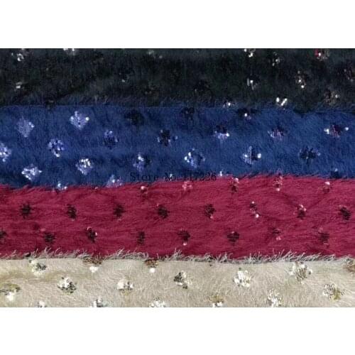 New fashion design Paillette fabric/french net fabric/african sequin mesh lace fabric for party JRB-89646