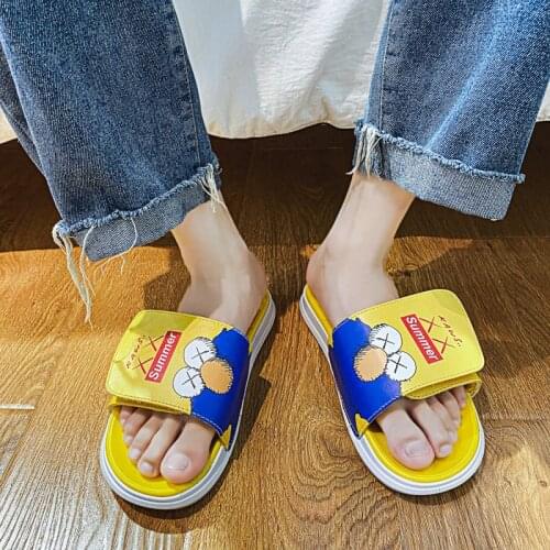Couple Slides Big Size 35-46 Men Casual Slippers Cartoon Fashion Men Summer Slippers Outdoor Beach Shoes For Men claquette homme