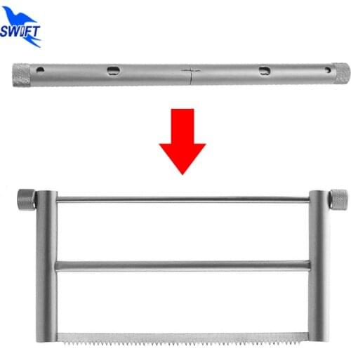 Outdoor Camping Hiking Survival Portable Saw Wood Cutting Folding Mini Steel Saw with Aluminium Alloy Frame Garden Pruning Saw