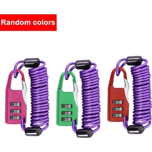 Portable Mini Bike Lock 1000mm Fold Backpack Cycling Helmet Bicycle Cable Lock 3 Digit Combination Anti-theft Bike Bicycle Lock