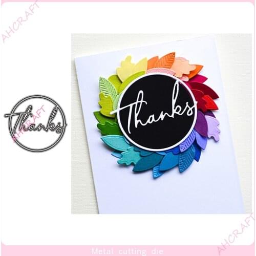 Round thanks words Frame Metal Cutting Dies for DIY Scrapbooking Photo Album Decorative Embossing Paper Card Crafts Die 2021