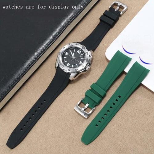 Soft Arc Interface Silicone Watchband 18 20 22mm Waterproof Rubber Strap For Male Female Brand universal Bracelet Gray Green