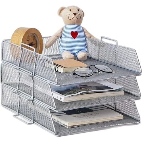 1 pcs Mesh Letter Book Magazine Holder A4 Paper Document Metal Iron Storage Rack File Tray For Office Desk Organizer Supply