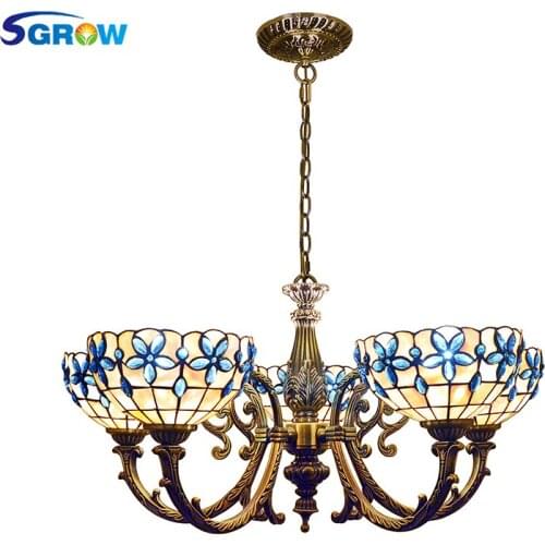 SGROW European 3 Heads 5 Heads Chandelier Modern Shell Light Fixture for Bedroom Living Room Hanging Lamp with E27 Bulb Lights