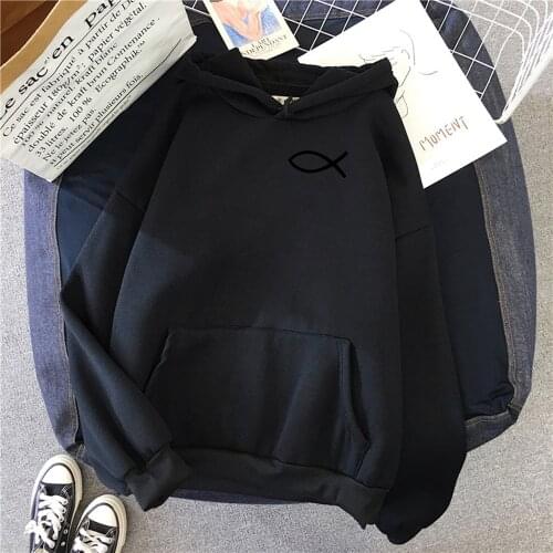 Hot Sale Comfortable Casual Streetwear Christian Jesus Fish Printing Mens Hoodie Warm Fashion Men Hoodies Oversized Soft Hoody