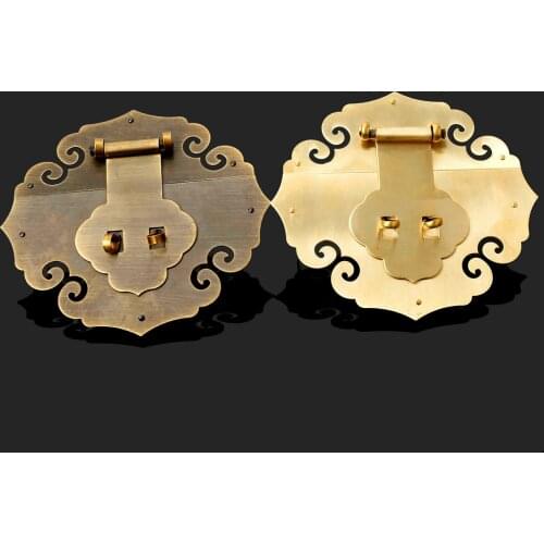 1 set Vintage Lock Latch Wooden Box Hasp Decorative Jewelry Gift Box Furniture Buckle Clasp Lock