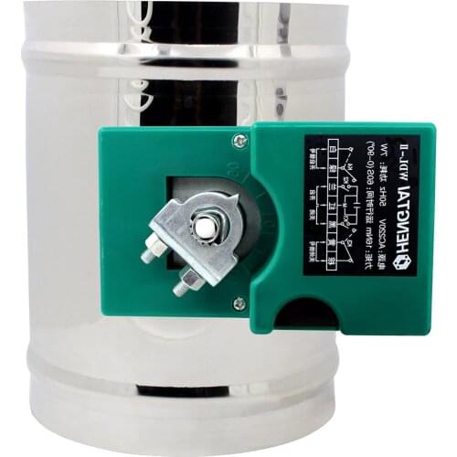 Motorised damper air 5 positions stainless steel air vent volume control duct damper HVAC outer diameter 80 - 400 mm