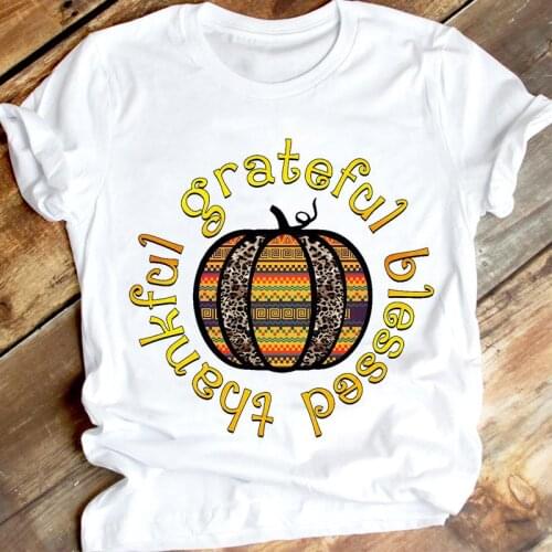 Women Happy Halloween 90s 2021 Lady Thanksgiving Autumn Fall Clothing Cartoon Print Tshirt Female Tee Top Graphic T-shirt