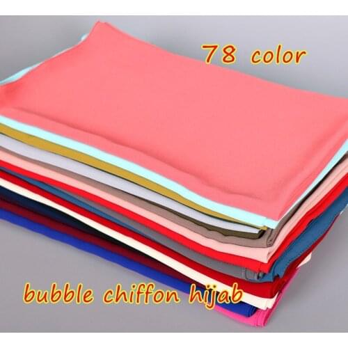 50pcs/lot women plain bubble chiffon hijab scarf solid color shawl headband Islamic muslim hijab brand black long scarf/scarves