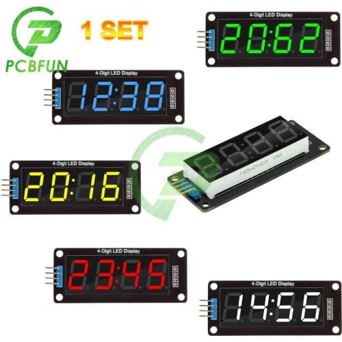 1set 0.56Inch 4-Digit Red/Green/Yellow/Blue/White LED Display Tube Clock Double Dots Decimal 7 Segment TM1637 Module For Arduino