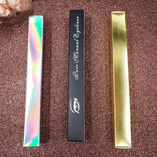 100pcs Empty Cosmetic Liquid Eyeliner Pen Box Makeup Package Container Case DIY Gold/Matt Black/Color Paper Eye Liner Pencil Box