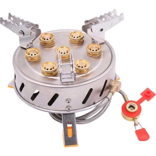 11800W Outdoor Gas Burner High-power 7 Stars Fire Brimstone For Hiking Camping Backpacking Picnic Cooking Stove Gas Burner