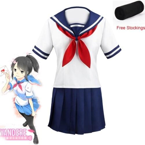 2020 Game Ayano Aishi Cosplay Costume Yandere Simulator Yandere Chan Sailor Suit Girls Jk Uniforms Halloween Party Costumes