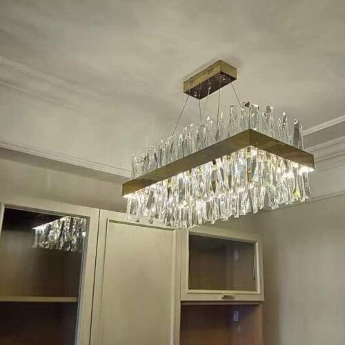 2020 Luxury Modern LED Crystal Chandelier Lighting For Dinning Room Living Room AC110V 220V Chrome / Gold Light Fixture