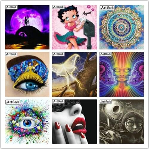 3D Diamond Embroidered Eyes Skull Landscape Square Full 5d diy Diamond Painting Rhinestone Mosaic Decoration Kids Gift