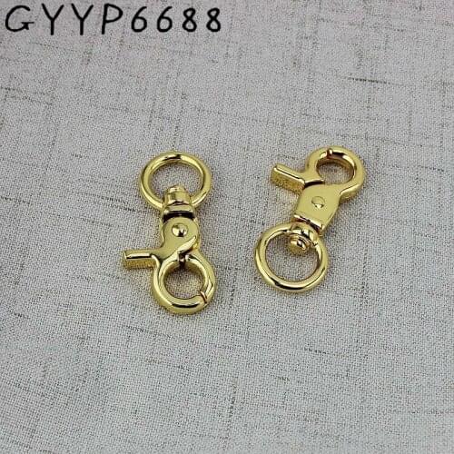 Hight quality 13mm Deep gold 4pcs 30pcs swivel Clasp hooks thick clasp leather purse bags handbags adjusted parts hardware