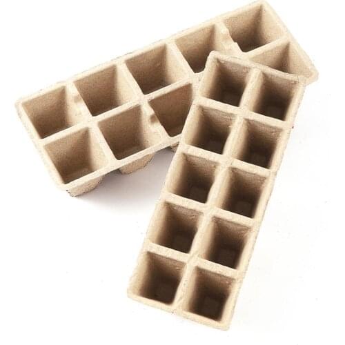 5 Pcs 10 Cells Paper Pulp Seeding Growing Tray Biodegradable Seeds Starter Germination Nursery Pot Garden Vegetable Raising Cup