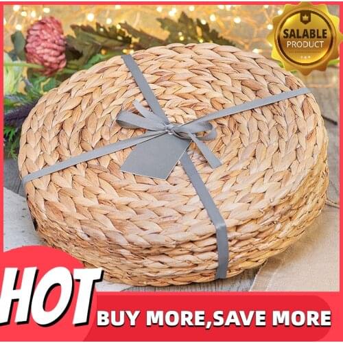 6 Pack Round Water Hyacinth Placemat,Quality Woven Wicker Table Place Mats,25cm