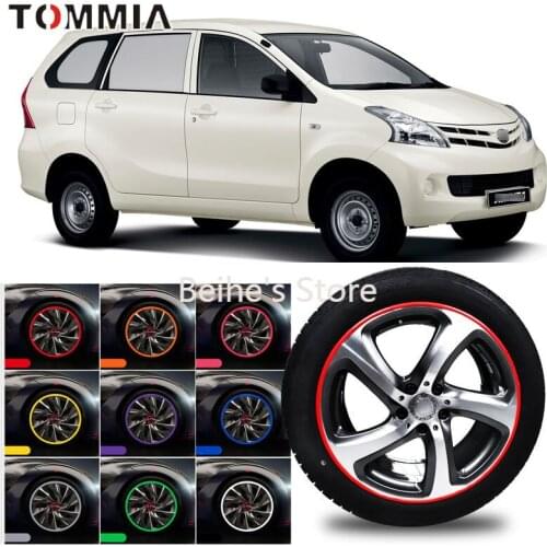 8M Car Wheel Hub Rim Edge Protector Ring Tire Strip Guard Rubber Decals For Toyota Avanza