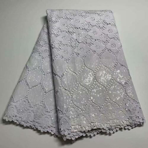 African Mesh Lace Fabric 2021 High Quality French Guipure Cord Lace Latest Milk silk Sequin Lace Fabric For Sewing Dress XX8-78