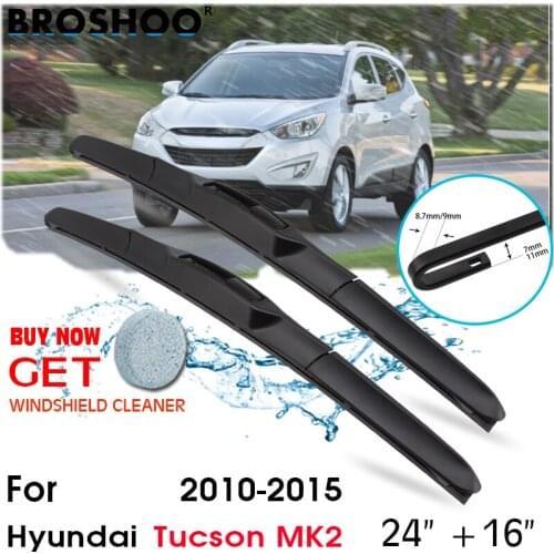Car Wiper Blade Front Window Windscreen Windshield Wiper Blades J hook Auto Accessories For Hyundai Tucson MK2 24"+16" 2010-2015