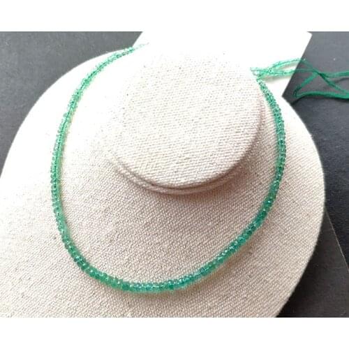 AAAAA LOOSE BEADS GREEN Emerald roundelle faceted 3-5MM wholesale for DIY jewelry necklace 36cm