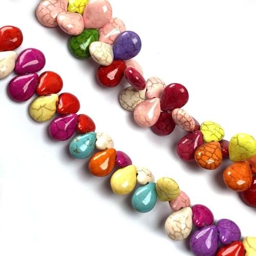 Natural Stone Beads Drop shape Mixed color Turquoises Loose isolation Beaded For jewelry making DIY necklace bracelet accessorie