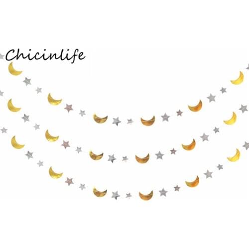 Chicinlife 2m Ramadan Moon Star Banner Islamic Muslim party Decoration Home Eid Mubarak Supplies Garland Festival Favor
